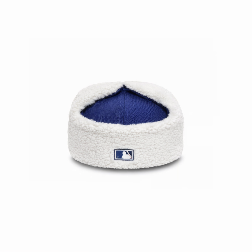 Los Angeles Dodgers Blue Sherpa Ear Flap Fitted World Series Patch