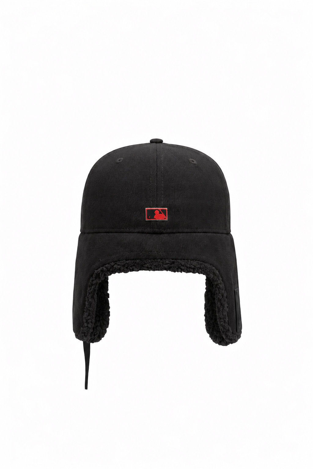 Los Angeles Angels Black Sherpa Ear Flap Fitted Hat