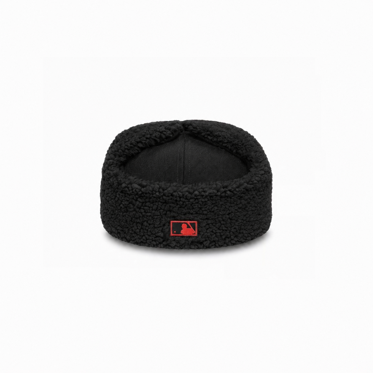 Los Angeles Angels Black Sherpa Ear Flap Fitted Hat
