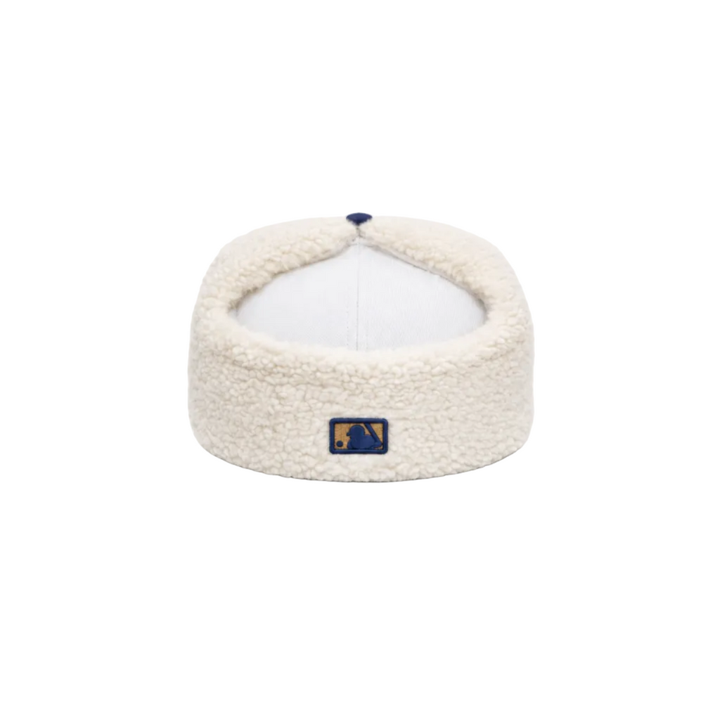 Los Angeles Dodgers White Blue Sherpa Ear Flap Fitted 1981 World Series Patch