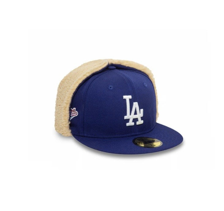 Los Angeles Dodgers Blue Sherpa Ear Flap Fitted – 1998 World Series Patch