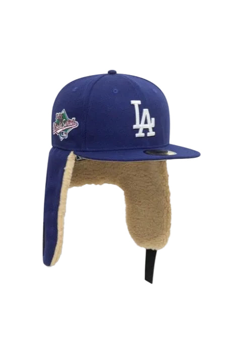 Los Angeles Dodgers Blue Sherpa Ear Flap Fitted – 1998 World Series Patch
