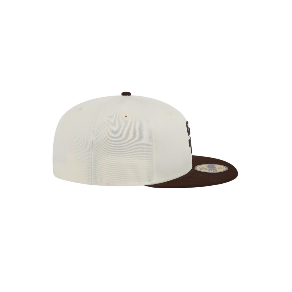 San Diego Padres cream brown basic fitted hat