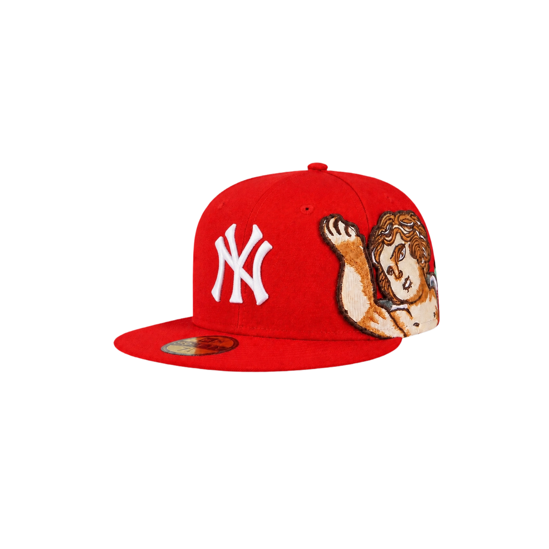 New York Yankees red cupid embroidery fitted hat