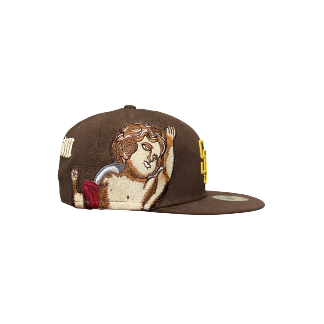 San Diego Padres brown cupid embroidery fitted hat