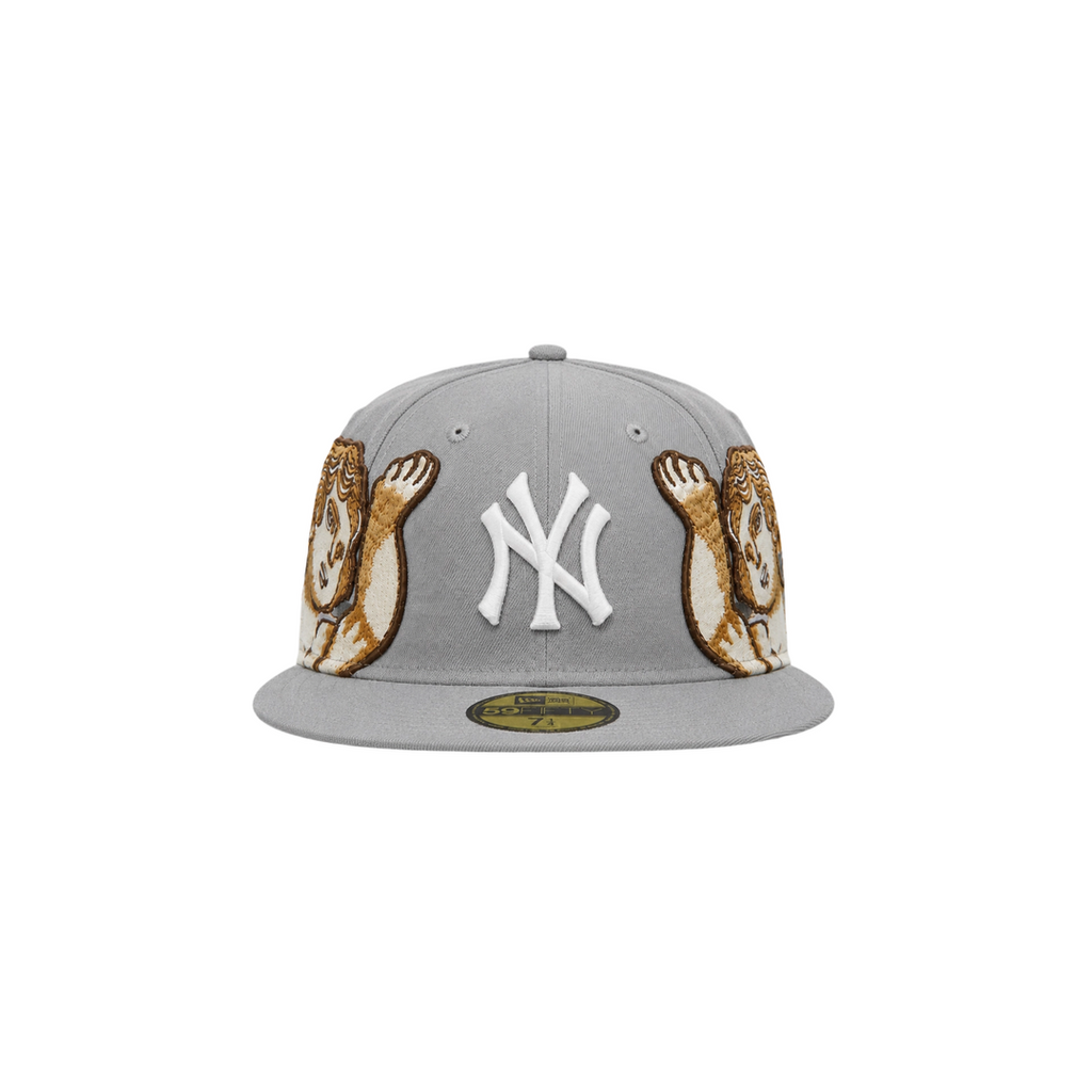 New York Yankees grey cupid embroidery fitted hat