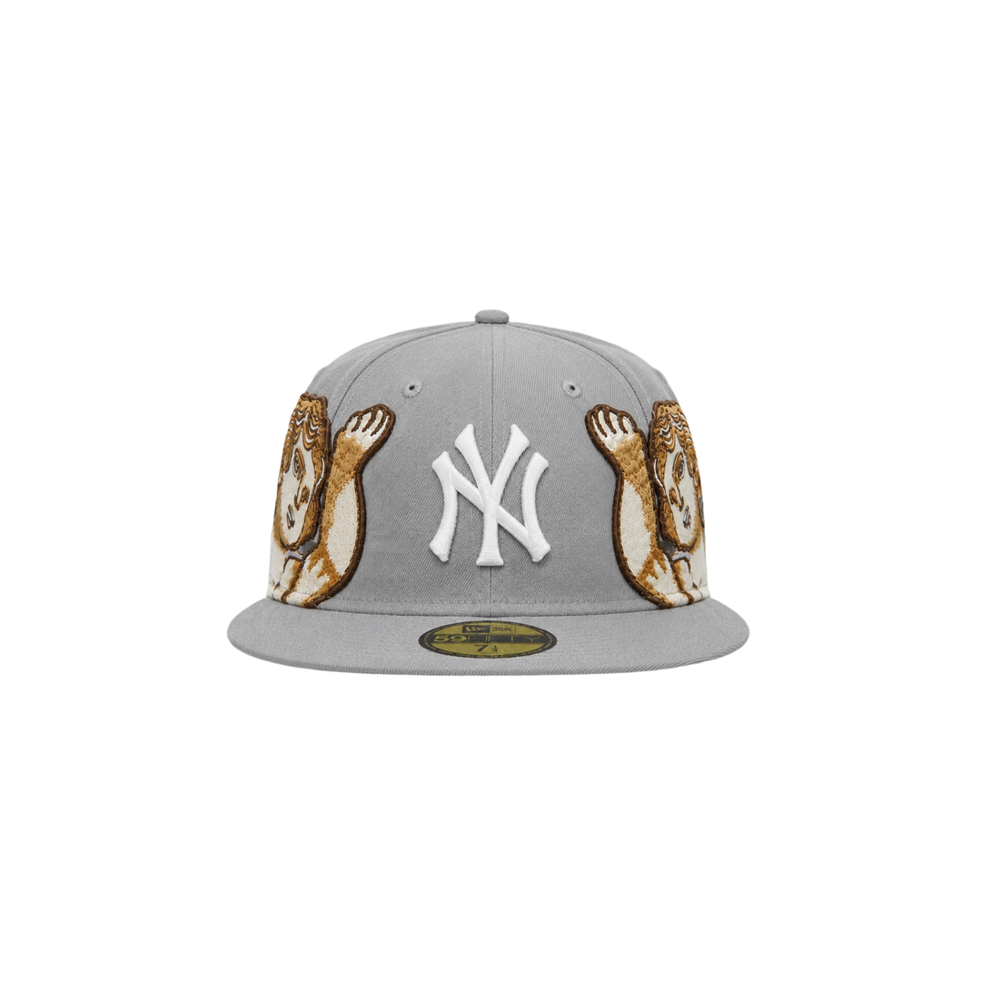 New York Yankees grey cupid embroidery fitted hat