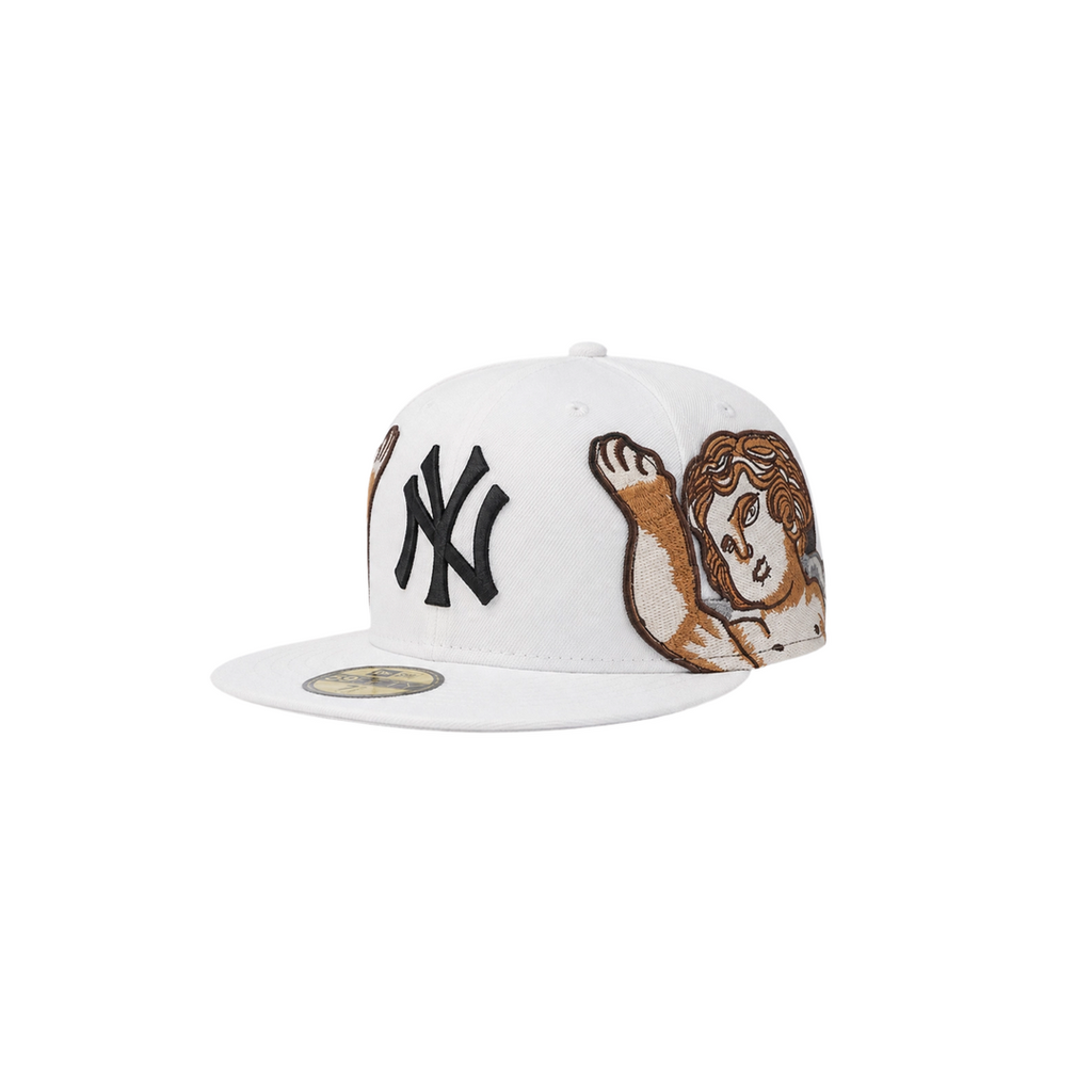 New York Yankees white cupid embroidery fitted hat