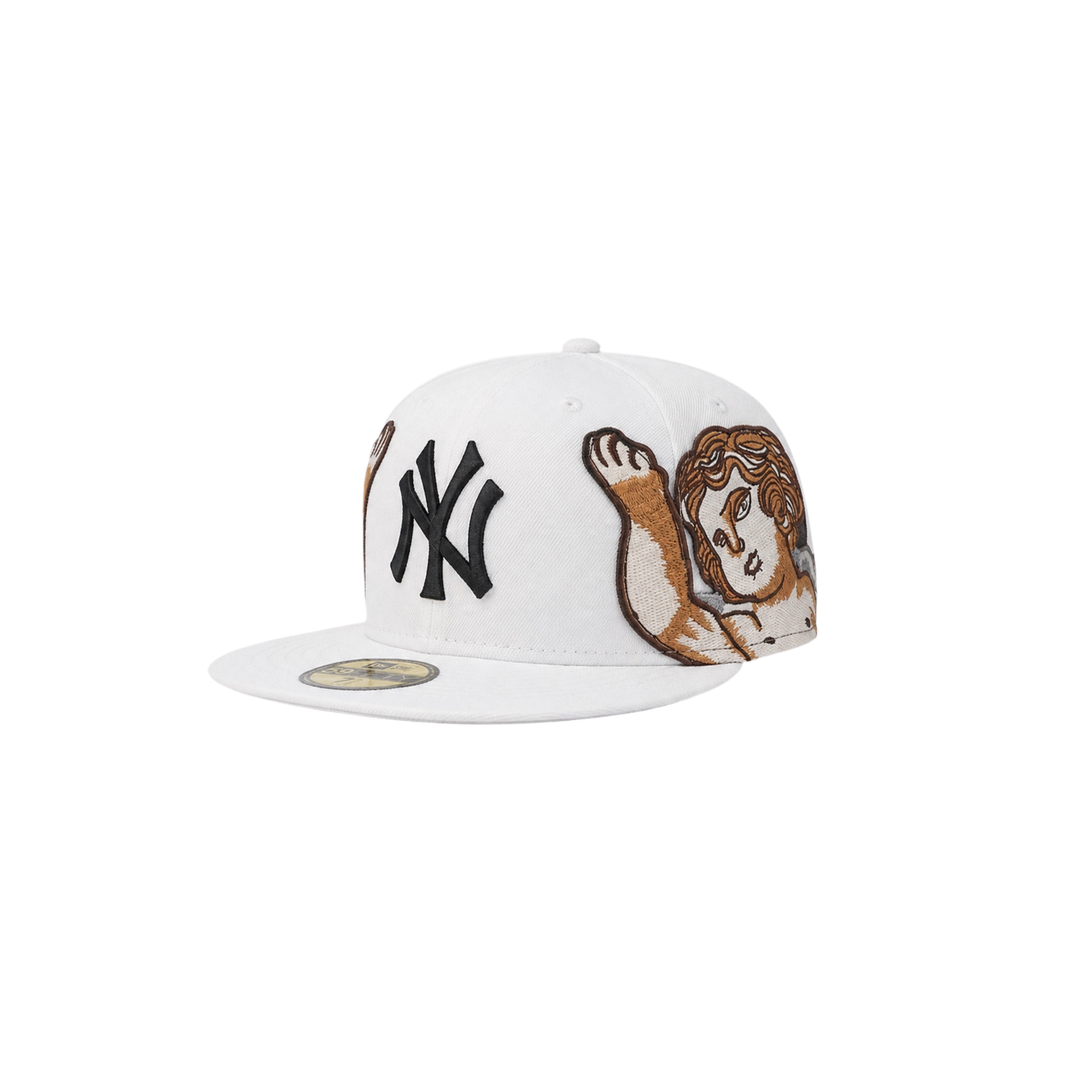 New York Yankees white cupid embroidery fitted hat