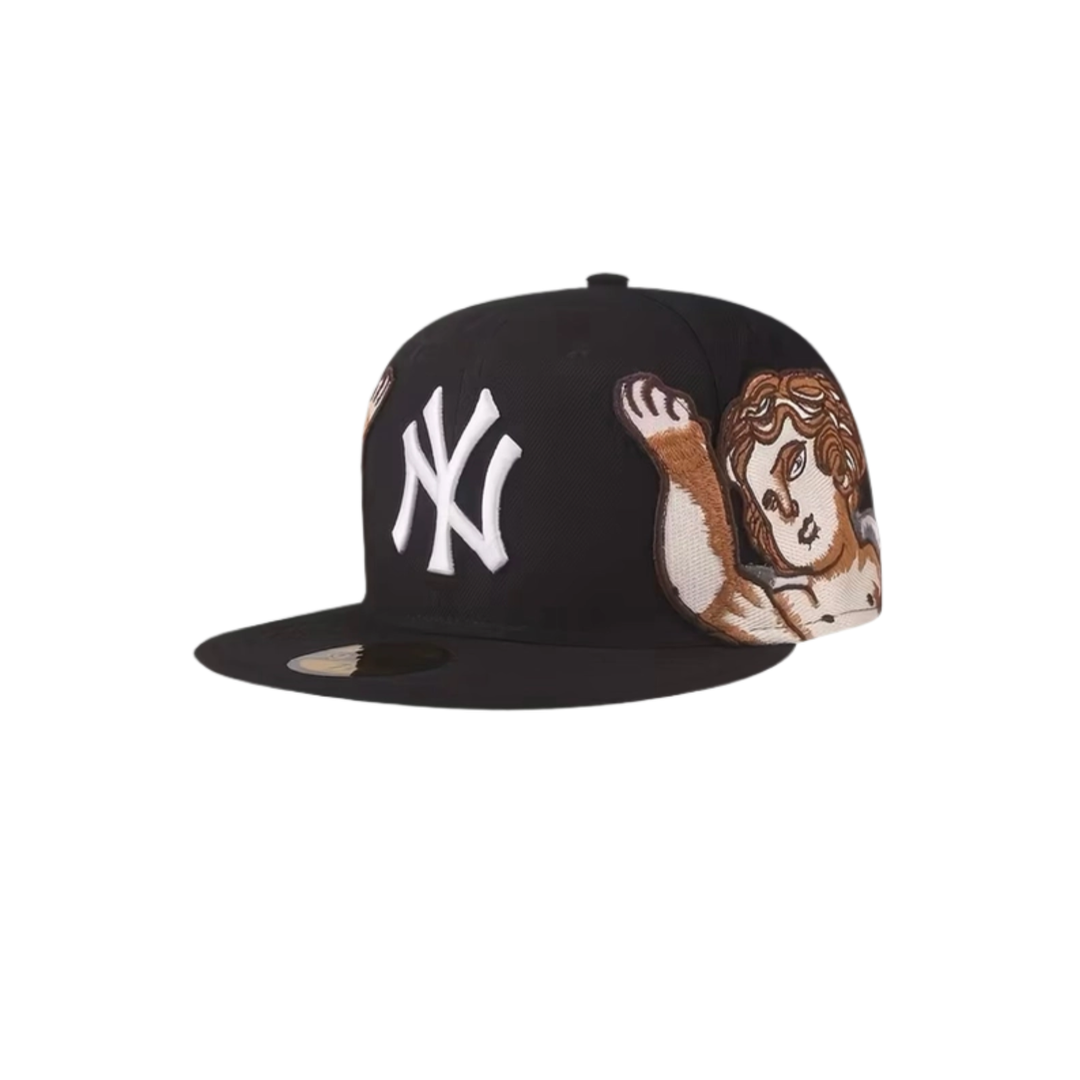 New York Yankees black cupid embroidery fitted hat