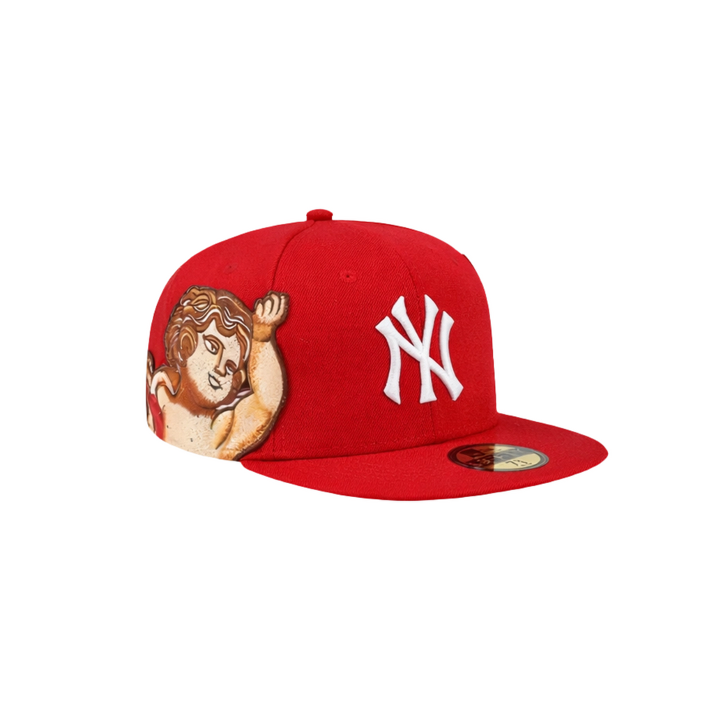New York Yankees red cupid embroidery fitted hat