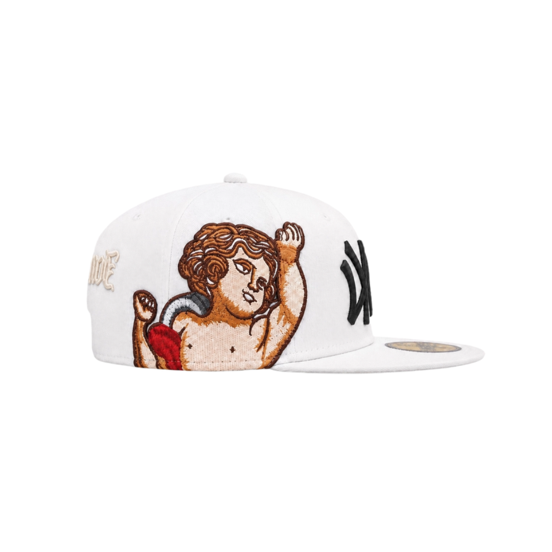 New York Yankees white cupid embroidery fitted hat