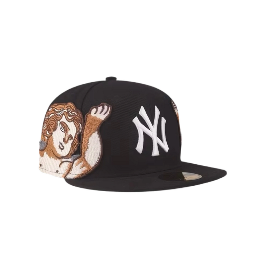 New York Yankees black cupid embroidery fitted hat