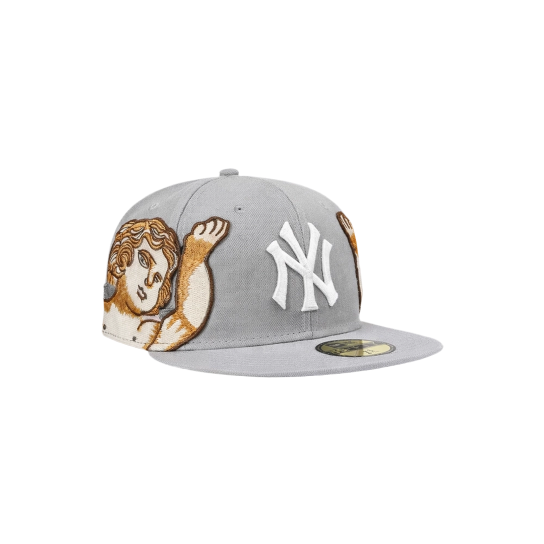 New York Yankees grey cupid embroidery fitted hat