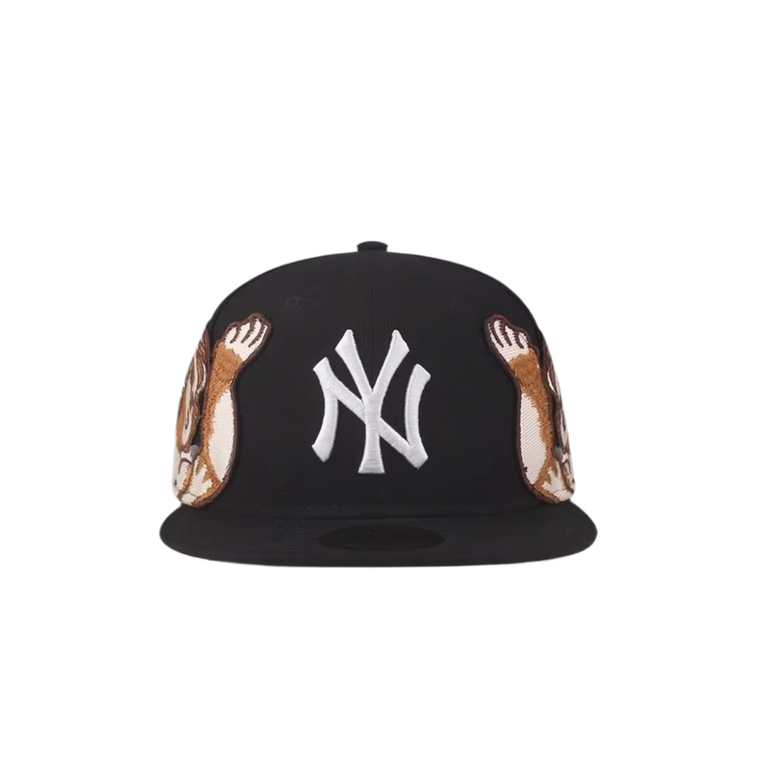New York Yankees black cupid embroidery fitted hat