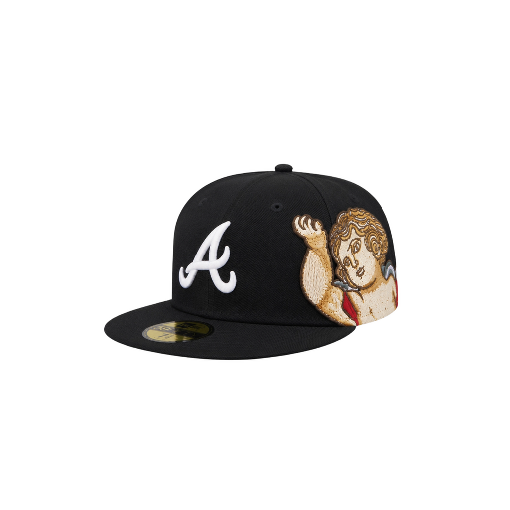 Atlanta Braves black cupid embroidery fitted hat