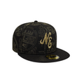 New Era black gold all-over embroidery fitted hat
