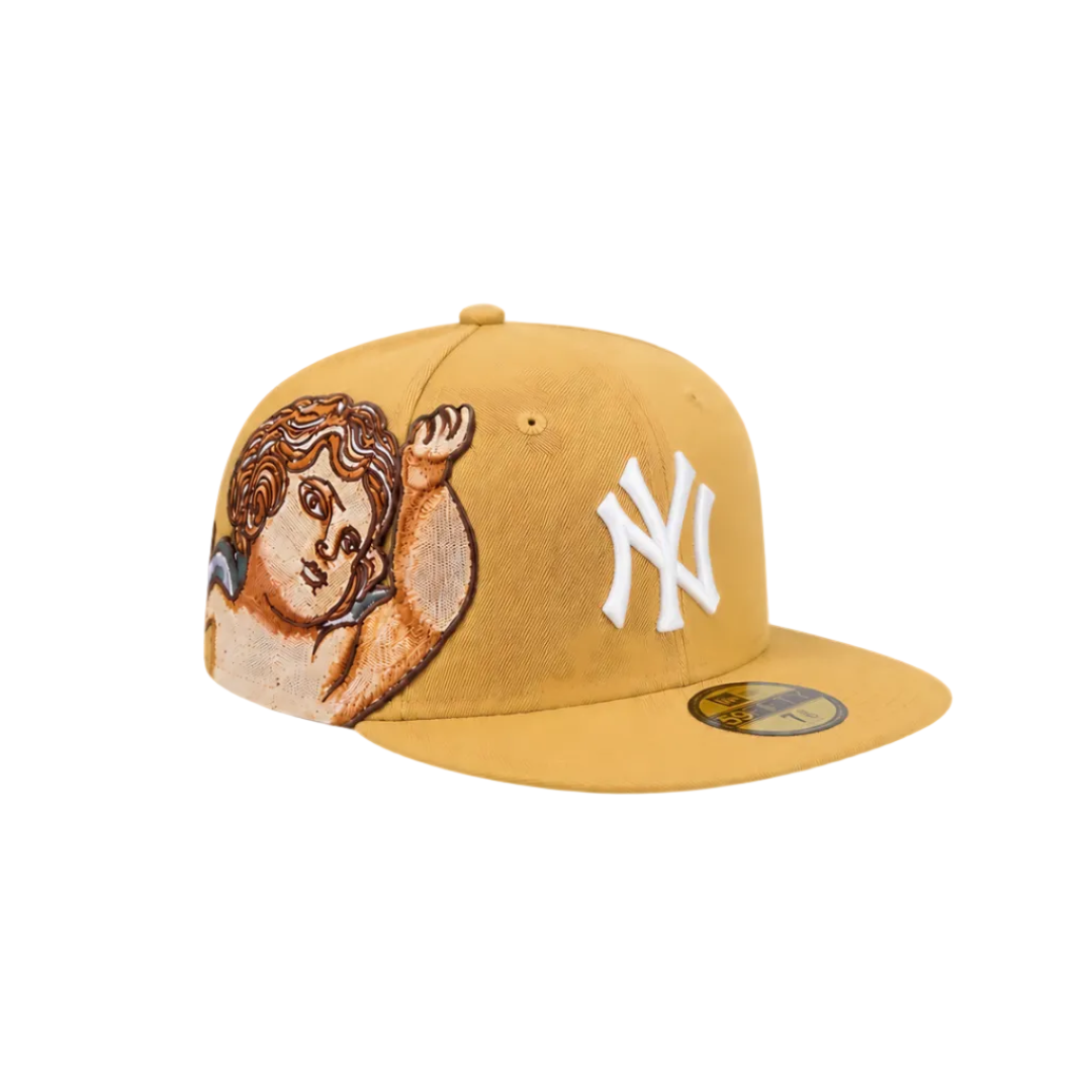 New York Yankees gold Cupid embroidery fitted hat