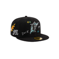 Florida Marlins black all-over embroidery fitted hat