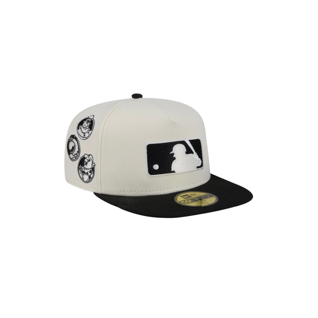 MLB cream all-over logo fitted hat