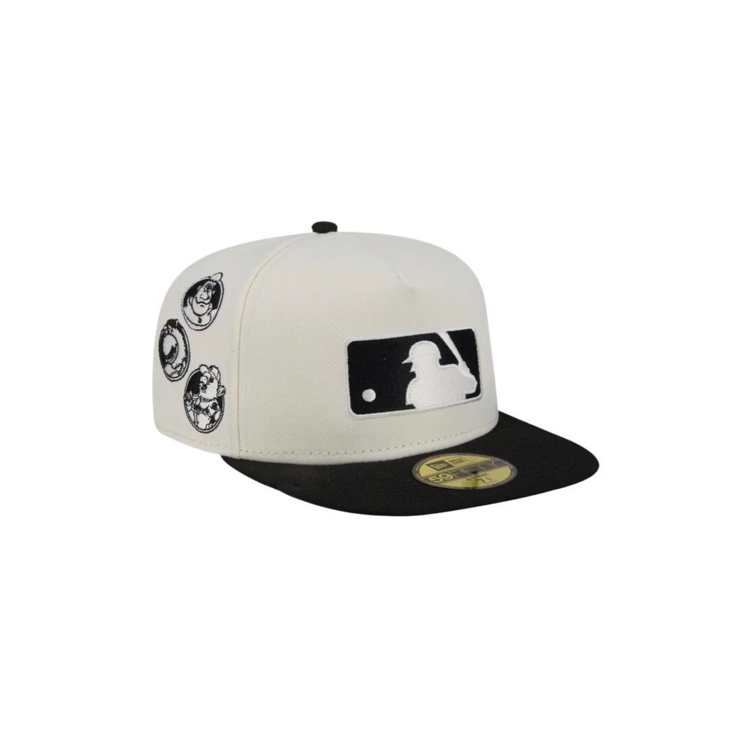 MLB cream all-over logo fitted hat