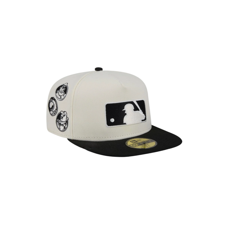 MLB cream all-over logo fitted hat