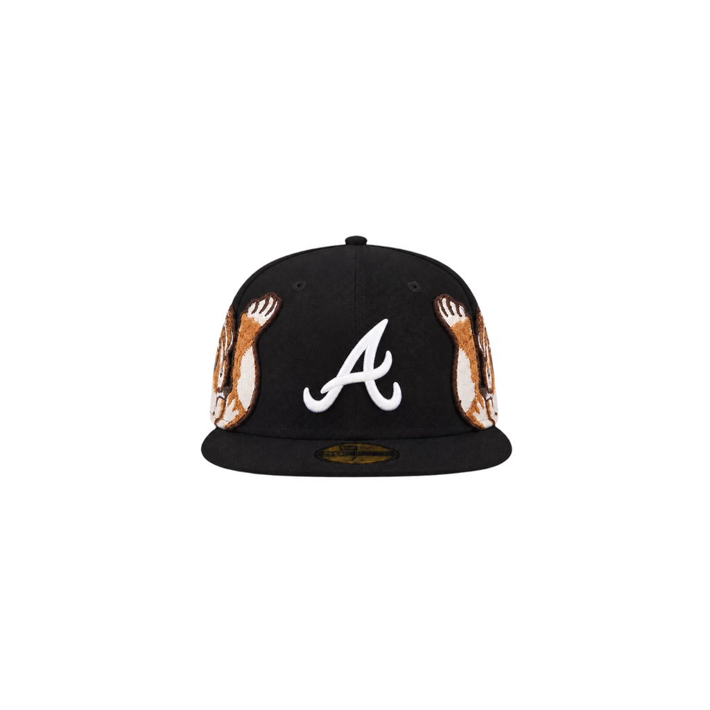 Atlanta Braves black cupid embroidery fitted hat