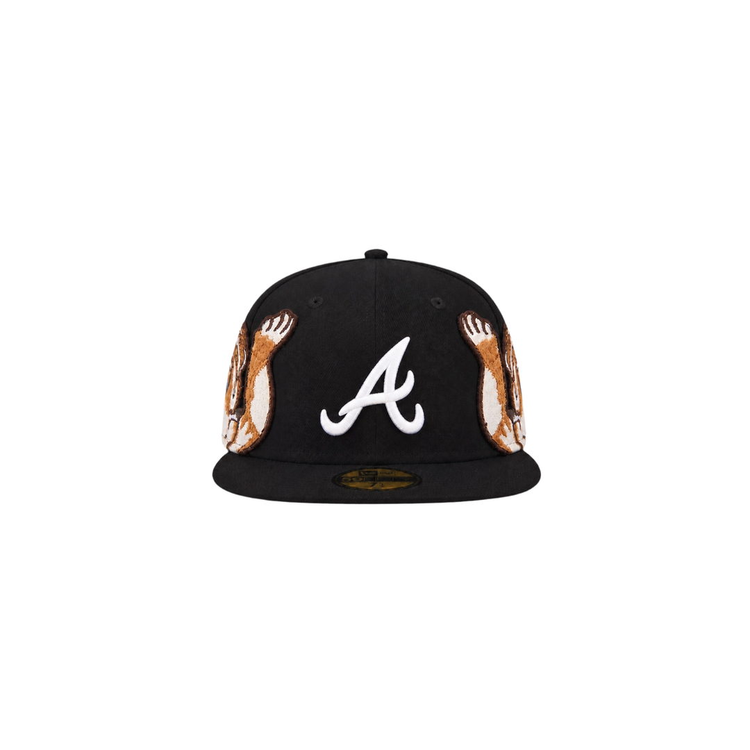 Atlanta Braves black cupid embroidery fitted hat