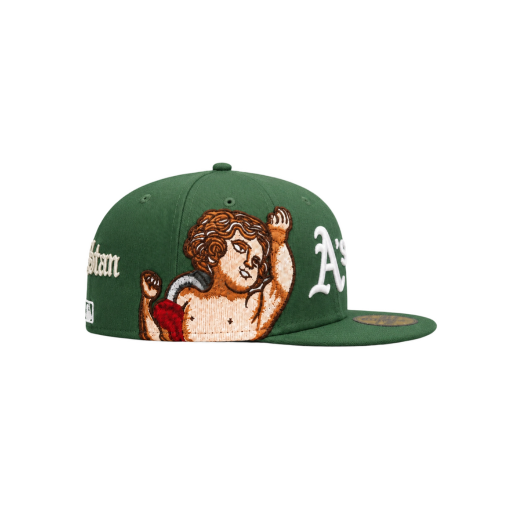 Oakland A’s green Cupid embroidery fitted hat