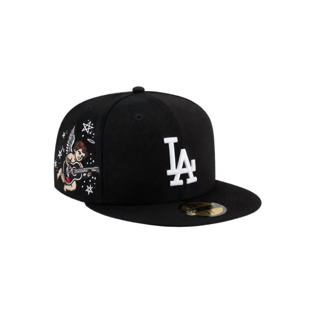 LA Dodgers black Angle embroidery fitted hat