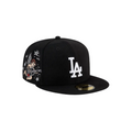 LA Dodgers black Angle embroidery fitted hat