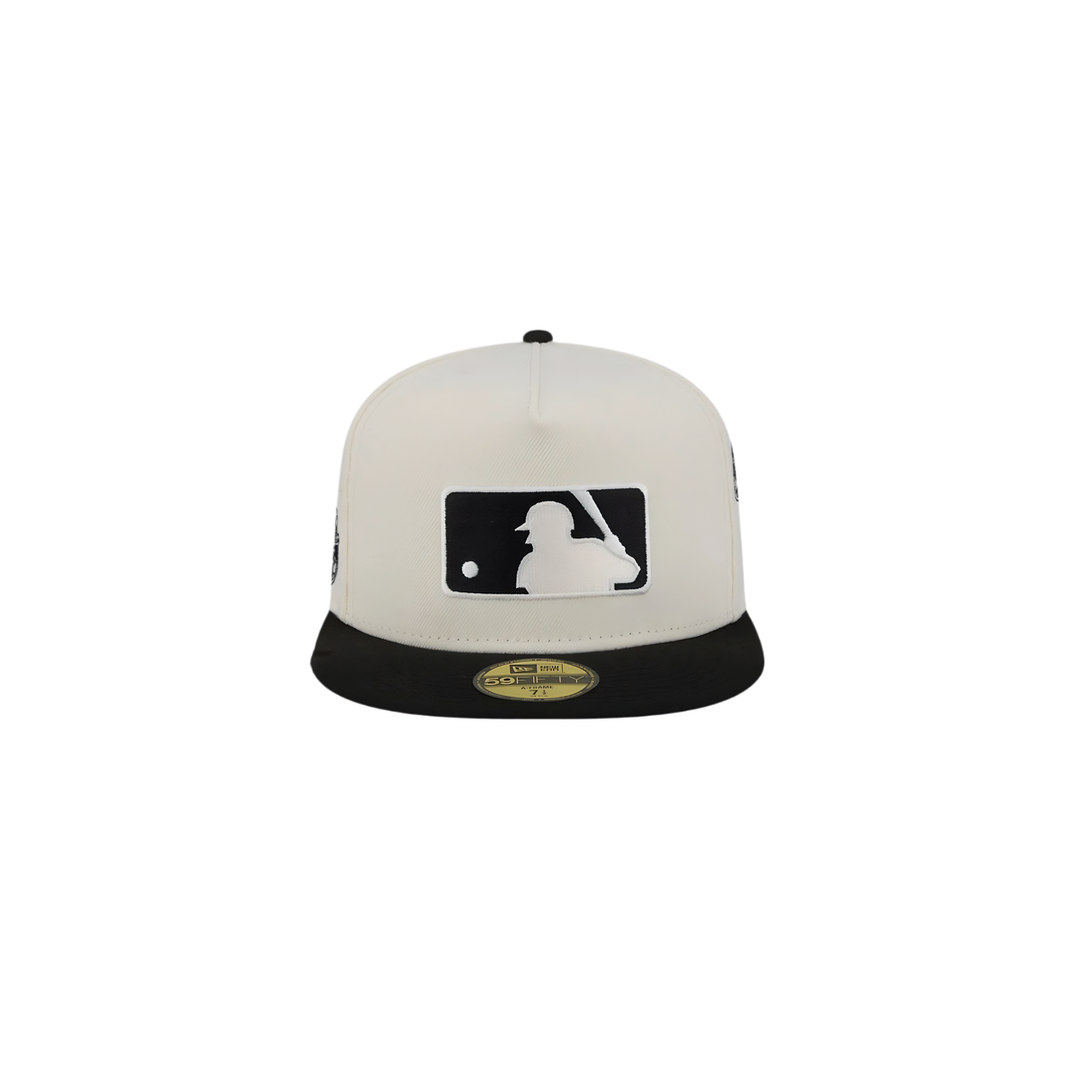 MLB cream all-over logo fitted hat