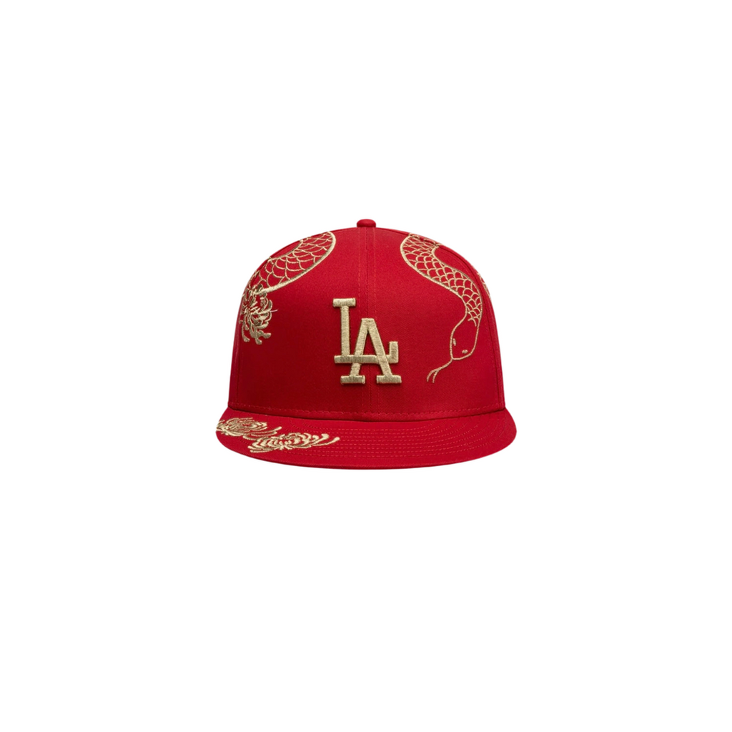 LA Dodgers red dragon embroidery fitted hat
