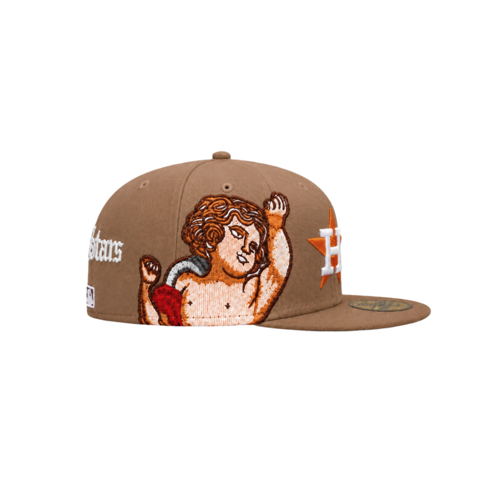 Houston Astros brown Cupid embroidery fitted hat