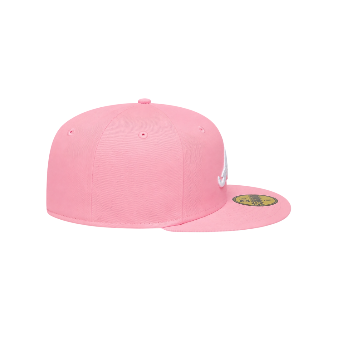 Atlanta Braves pink basic fitted hat