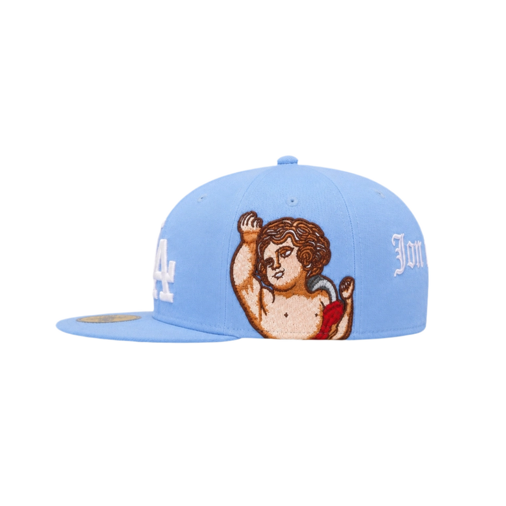 LA Dodgers baby blue cupid embroidery fitted hat