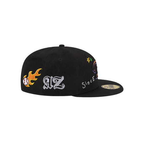Arizona Diamondbacks black all-over embroidery fitted hat