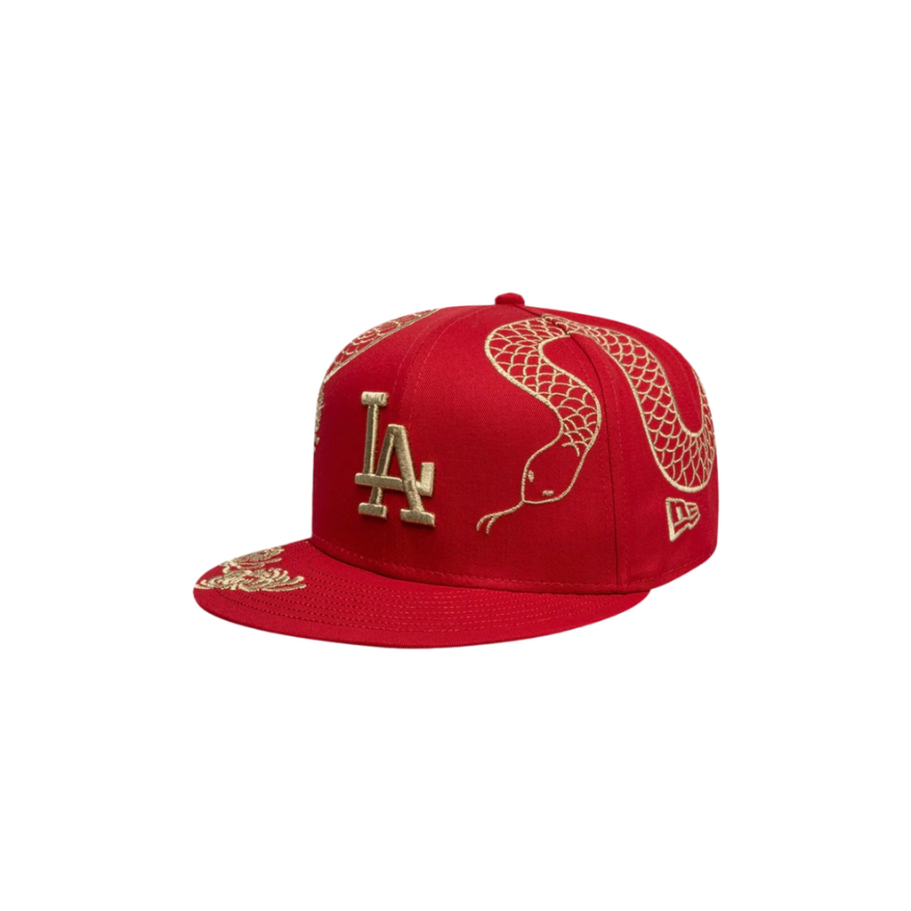 LA Dodgers red dragon embroidery fitted hat