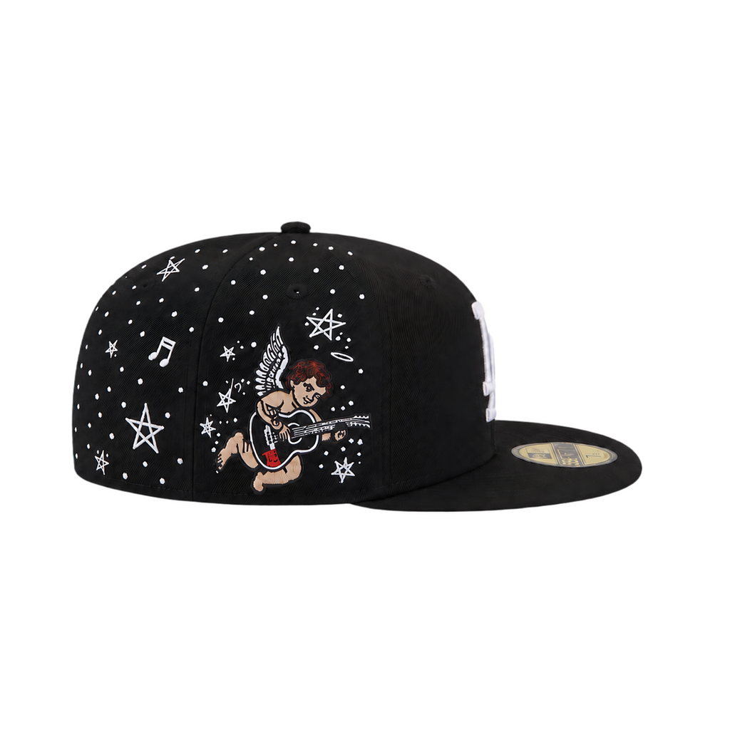 LA Dodgers black Angle embroidery fitted hat