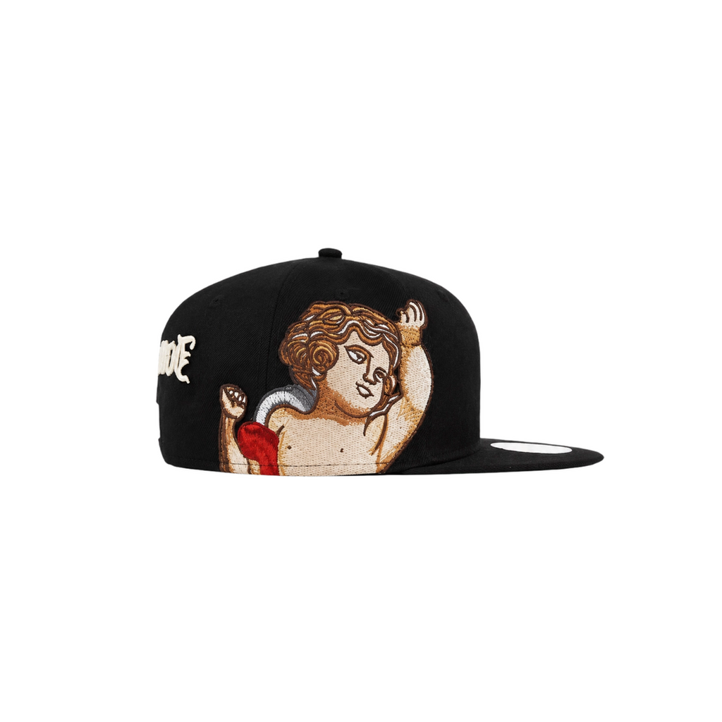 Atlanta Braves black cupid embroidery fitted hat