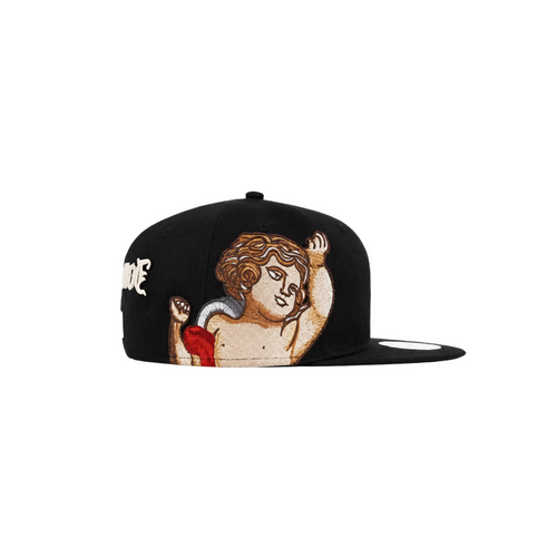Atlanta Braves black cupid embroidery fitted hat