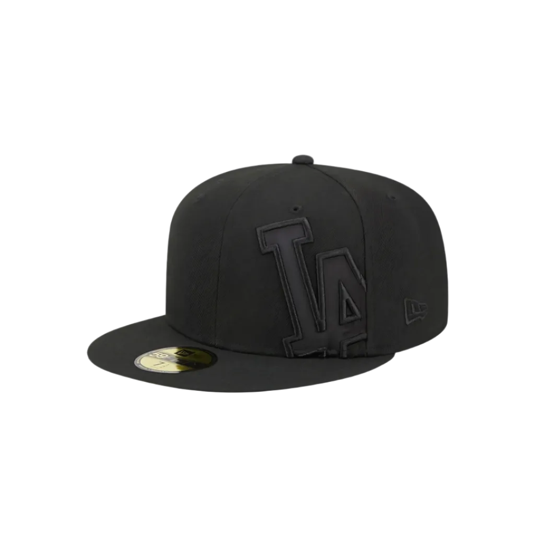 LA Dodgers black oversized side logo fitted hat