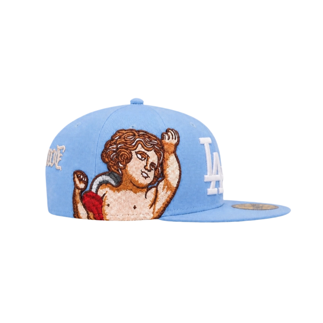 LA Dodgers baby blue cupid embroidery fitted hat