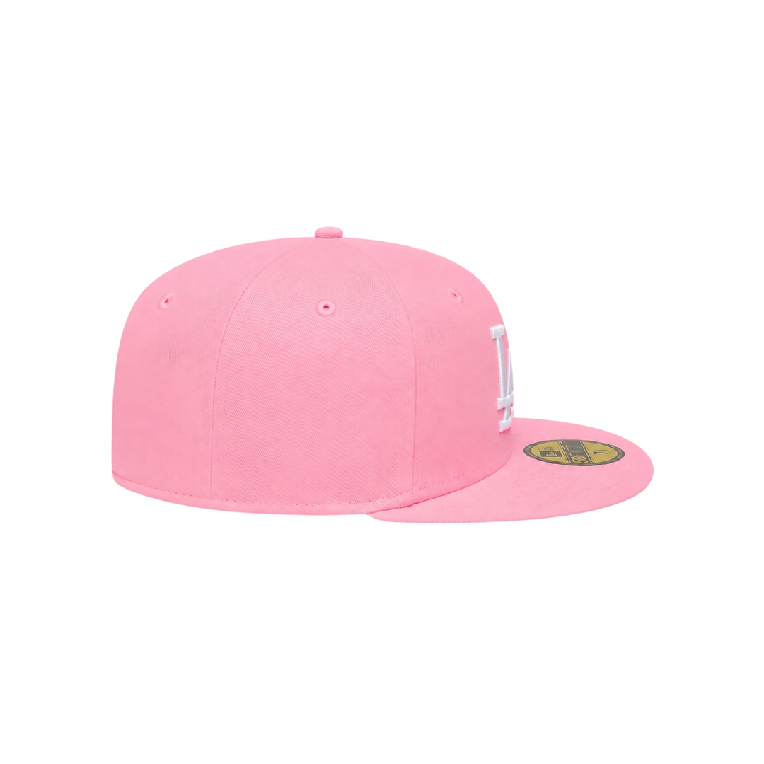 LA Dodgers pink basic fitted hat