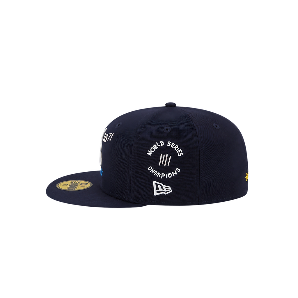 Atlanta Braves navy all-over embroidery fitted hat