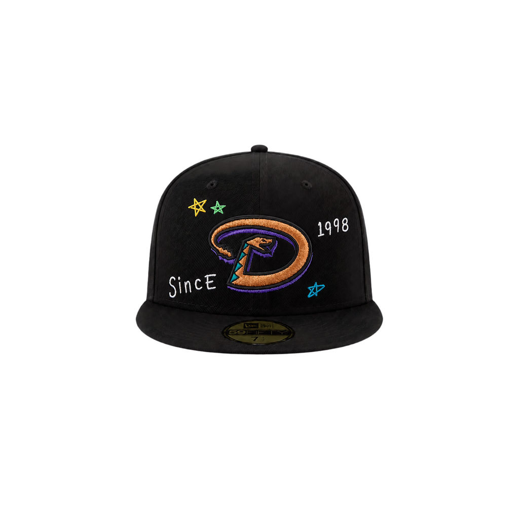 Arizona Diamondbacks black all-over embroidery fitted hat