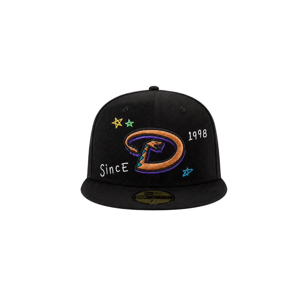 Arizona Diamondbacks black all-over embroidery fitted hat