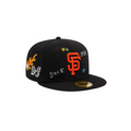 San Francisco Giants black all-over embroidery fitted hat