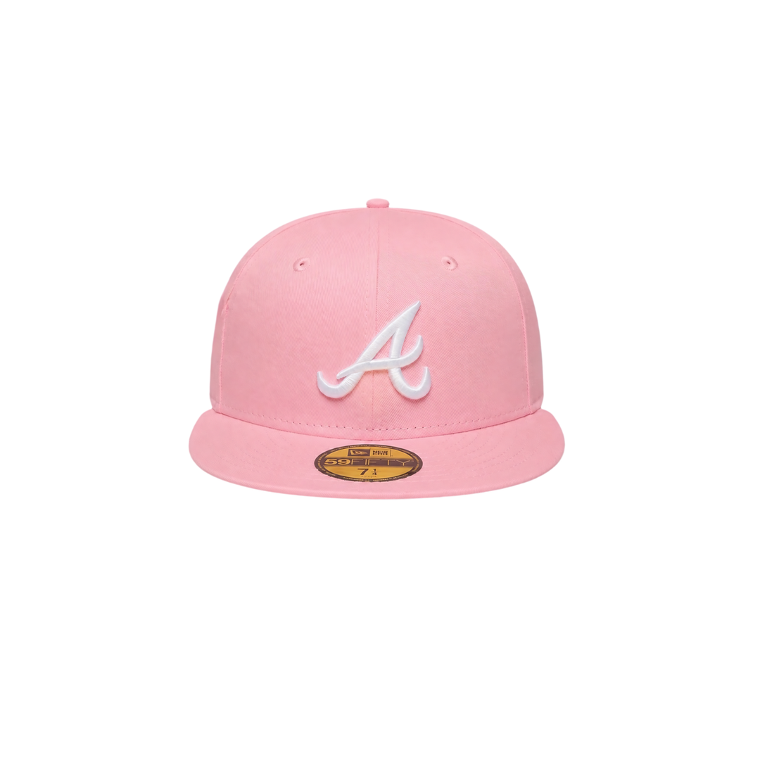 Atlanta Braves pink basic fitted hat