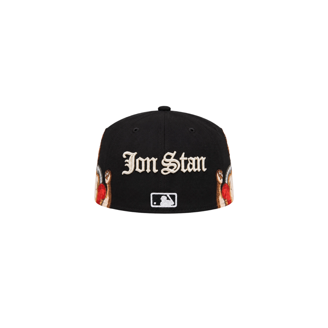 Atlanta Braves black cupid embroidery fitted hat